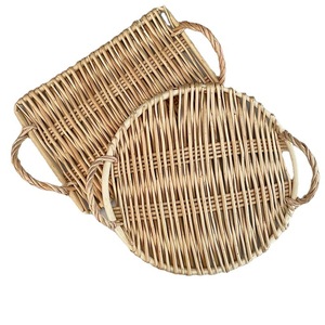 JY Willow Wicker Handmade Picnic Natural Dessert Pain Plates Household Food Decoration - Product Image 2