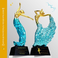 Trophée en résine cristalline créatif personnalisé pour les compétitions de danse latine, de ballet et de yoga, récompense pour les champions, fabriqué en Chine WDY-0513
