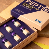 Boîte rigide personnalisée avec couvercle et base de couleur mixte pour flacons de peptides, 6 flacons, impression offset sur éponge