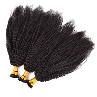 RXHAIR Cheveux Bruts Vierges Afro Crépus Bouclés I Tip Extensions de Cheveux Humains I Tips Microlinks Cheveux Brésiliens I Tip