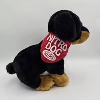 Peluche chien Rottweiler noir super douce en gros avec broderie, tailles personnalisées, rembourrage en coton PP