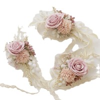 Bunga buatan kain jenis Boutonniere Corsage bunga pergelangan tangan untuk membuka tamu pasta kacang