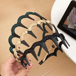 Diadema de tela antideslizante con forma de onda nueva para mujer, accesorio para el cabello <span class=keywords><strong>a</strong></span> presión para lavado de cara - Product Image 2