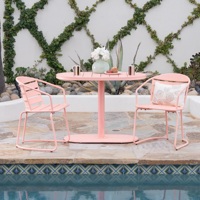 Ensemble de table et chaises en métal lourd pour l'extérieur, mobilier de balcon d'hôtel