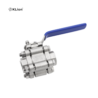 Válvula de Bola Manual KLION RTS 304 de Acero Inoxidable, Resistente a Ácidos, Alta Presión, 3 Piezas, Temperatura Normal, Rosca NPT BSP, 2000 WOG