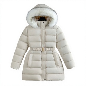 Manteau d'hiver court à capuche pour adolescentes, coupe-vent matelassé épais avec fermeture éclair, veste chaude pour jeunes filles - Product Image 1