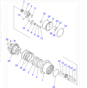 Moteur de translation d'origine Komatsu PC35R-8 avec réducteur 20S-60-82131 20S-60-82130 pour pièces de mini-excavatrice Belparts - Product Image 3
