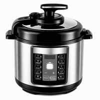 Cuisinière électrique à pression OEM 220-240V 5L en acier inoxydable avec revêtement antiadhésif, écran LED programmable 10-en-1, certifiée CB CE RoHS LFGB
