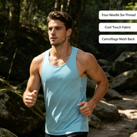 Débardeur de course unisexe à séchage rapide, toucher frais, respirant, à quatre aiguilles et six fils, pour la gym