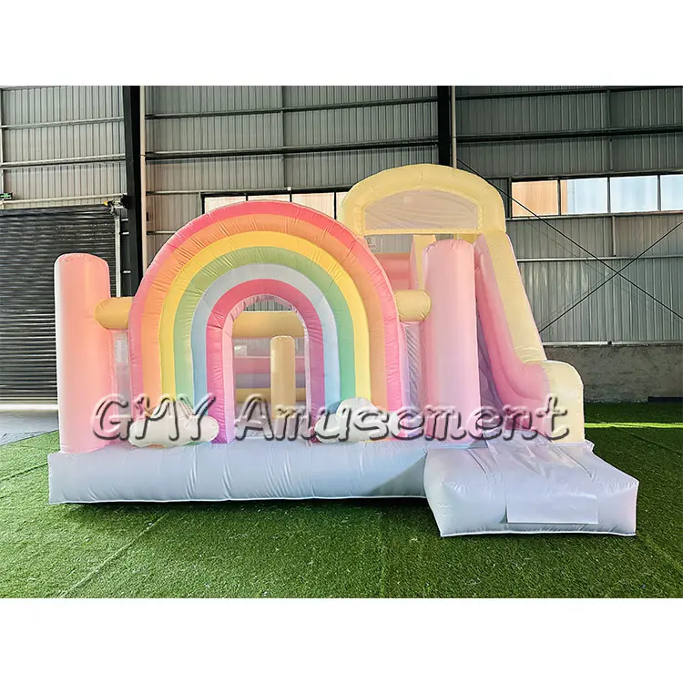 Rainbow Inflable Bounce House Jumping Bouncy Cstle con Slide Combo para la venta