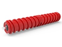 Rouleau de retour en spirale standard DIN pour convoyeur à bande |   Galet d'entraînement en caoutchouc spiralé robuste pour l'industrie du charbon, durée de vie de plus de 50 000 heures