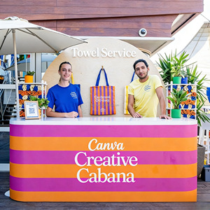 Sac fourre-tout en toile à rayures style cabana côtier, idéal pour la plage et les essentiels de protection solaire, sac de plage tropical chic - Product Image 2