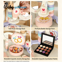 Nouvelle table de maquillage et tabouret en bois pour enfants 2026, coiffeuse princesse jaune avec miroir et accessoires Z08244HB
