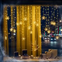 Guirlandes lumineuses LED en forme de flocon de neige Yuntu pour intérieur/extérieur, IP44, 3000K blanc chaud, 4x0,6M, éclairage féérique de Noël, mariage, fête