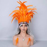 Bandeau fantaisie de carnaval, véritable bandeau indien en plumes douces, queue de coq en plumes naturelles, accessoires bohèmes pour cosplay, mariage, carnaval