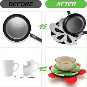 Conception innovante, respectueuse de l'environnement, résistante à la chaleur, réutilisable, tapis de protection pour casseroles en feutre de 2 mm/3 mm/5 mm d'épaisseur pour un usage quotidien à la maison/à l'hôtel - Product Image 6