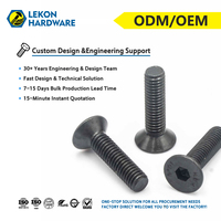 Vis à tête fraisée hexagonale LEKON DIN en acier au carbone/titane classe 4.8/6.8, oxyde noir/zinc, M2-M8, vis à tête cylindrique à six pans creux