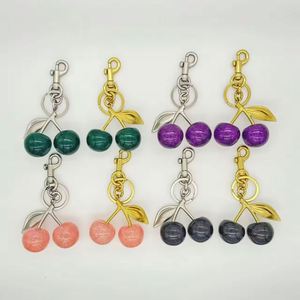 Nouveau porte-clés cerise rose, pendentif de sac, bijou de sac pour femme, magnifique porte-clés de voiture, porte-clés cerise 3D en cristal - Product Image 6