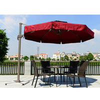 Parasol moderne Goodluck en aluminium imperméable 3x3m avec base en marbre pour l'été, la plage, le jardin, les meubles d'extérieur et l'hôtellerie