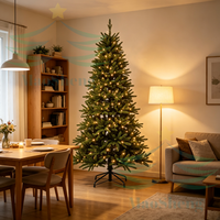 Sapin de Noël pré-éclairé de 9 pieds avec lumières LED, pour l'intérieur et l'extérieur, vente en gros, fabrication sur mesure