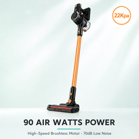 Aspirateur sans fil LCD avec moteur 300W, aspiration 90 AW, écran LCD 3 vitesses, batterie 2000mAh pour le nettoyage des tapis, des sols durs et de la maison