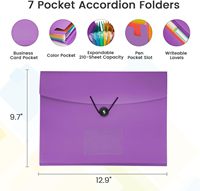 Classeurs à soufflets à 7 pochettes, classeur extensible, format A4, papier, organiseur de documents portable