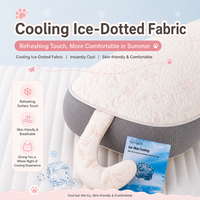 Oreiller FULAN en tissu à pois rafraîchissant, motif chat mignon brodé et design en forme de chat, garnissage en coques de sarrasin