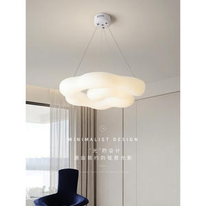 Nordic Style Cloud-shaped Pendant Light Modern Minimalist Elegant Bedroom Dining & Study Room Unique Trendy Instagram <b>Chandelier</b> - Product Image 2