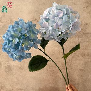 Fleur artificielle d'hortensia en soie, faite à la main, grande, 3D, colorée, pour décoration de mariage, scène ou allée. - Product Image 3