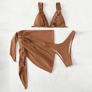 ชุดคลุมชุดว่ายน้ำสตรี,ชุดบิกินี่เอวสูงแบรนด์<span class=keywords><strong>ดัง</strong></span>มีระบายสำหรับฤดูร้อน - Product Image 3