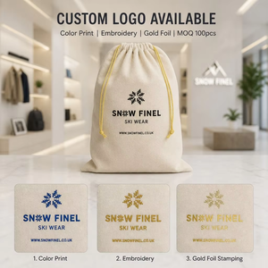 Sac à vêtements en coton et lin avec logo brodé personnalisé, fermeture éclair, pour la protection des vêtements, rangement dans le placard - Product Image 4