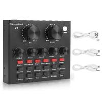 Ensemble professionnel V8s pour diffusion en direct et enregistrement de podcasts, carte son USB de studio et mélangeurs, microphone