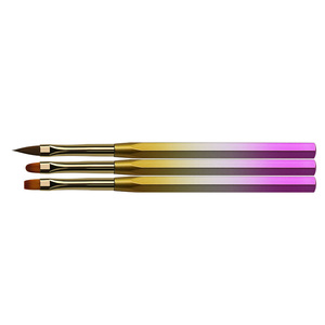 Lot de 3 pinceaux personnalisés pour nail art, manche acrylique, pour peinture à l'encre et détails en gel, avec emballage, pour usage en salon - Product Image 3