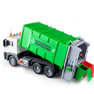 Educational Toys Friction Powered with 4 Cans Dump Garbage Classification push and go pull back Truck Toys for Kids