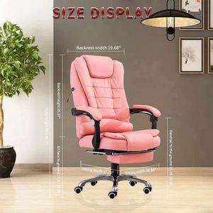 Sillas de ordenador con respaldo alto, silla de oficina de masaje para juegos rosa para adultos con reposapiés ajustable - Product Image 5