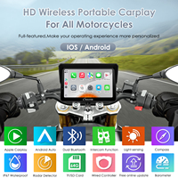 Carpuride 1000 Nits Pantalla Inalámbrica para Moto con CarPlay y Android Auto, Táctil, Impermeable, W702S Pro