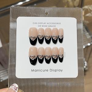 Vente en gros de <span class=keywords><strong>faux</strong></span> <span class=keywords><strong>ongles</strong></span> en <span class=keywords><strong>gel</strong></span> faits à la main de luxe, <span class=keywords><strong>ongles</strong></span> carrés longs moyens avec strass, brillants, 3D, <span class=keywords><strong>manucure</strong></span> artificielle - Product Image 3