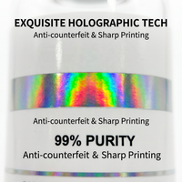 Étiquettes de flacons en PET holographiques de 10 ml, durables, imperméables et écologiques, pour l'emballage de flacons de peptides en stockage frigorifique