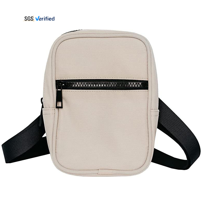 Kleine recycelte Polyester-Gürteltasche umschaltbar mehrere Positionen Kissen Rucksack quadratische Crossbody-Tasche Schlinge Geldbörse für Damen und Herren