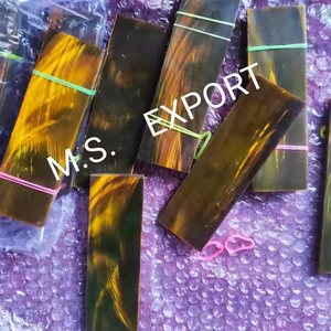 Cuerno de búfalo pulido de alta calidad de tamaño personalizado Escala de rayas doradas artesanías ecológicas naturales únicas - Product Image 1