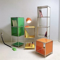 Gabinete de estante decorativo de almacenamiento abierto de combinación de varios colores de calidad superior para el hogar, Villa, Hotel, Oficina