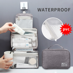 Fashionable Travel Makeup <strong>Wash</strong> <strong>Bag</strong> Waterproof <strong>Compartment</strong> for Toiletry <strong>Bag</strong> with Zipper Closure Reusable Polyester &amp; Letter Patte - Product Image 5