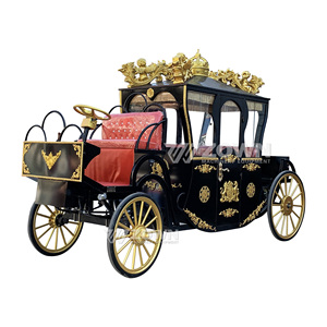 รถม้าไฟฟ้า ZOWN Royal Black Gold แบบ 4 ล้อ ดีไซน์หรูหรา แบตเตอรี่ 60V 80A ปรับขนาดได้ เหมาะสำหรับงานแต่งงานและท่องเที่ยว - Product Image 5