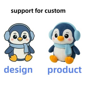 Peluche personnalisée de pingouin empereur, super douce et moelleuse, avec logo personnalisé, pour cadeau d'enfant - Product Image 1