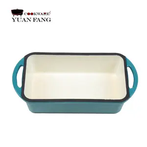 Hot Sale 22CM Blue Medium Deep Fish Pan Cookware Nonstick Enamel Cast Iron Baking Dish Pan for Baking