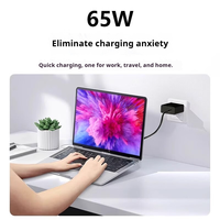 Adaptateur mural PD 65W USB Type C Chargeur rapide avec protection OTP Neuf pour Macbook Redmi Laptop Lenovo MateBook HP