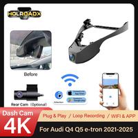 Caméra embarquée intégrée Holroadx OEM 4K pour Audi Q4 E-tron 2022-2024, double objectif, vision nocturne 170°, Wi-Fi intégré, application