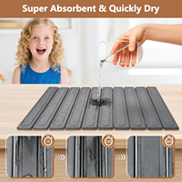 Tapis de bain en terre de diatomée absorbant et à séchage rapide, pliable, grand tapis de bain en pierre pour la cuisine, les vaisselle, les bouteilles, les tasses, la salle de bain