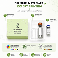 Caja de Medicamentos Personalizada con Impresión, Fabricada con Materiales Reciclados, Bandeja con Inserto Brillante para Frascos de Vidrio, Embalaje de Botellas, Kit Farmacéutico, OEM, ODM