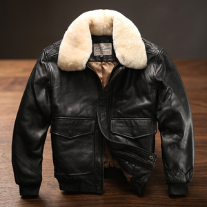 Custom Made 100% Cowhide Genuine Leather <b>Men</b> Black Coat Bomber Avirex Fly Breathable <b>Jacket</b> - Product Image 3